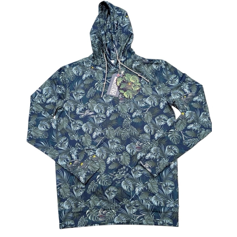 RSVLTS Clever LS‎ Lightweight Hoodie JURASSIC WORLD Tropical Raptor Shirt XS
